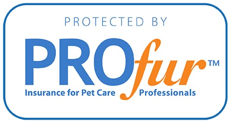 Professional pet sitter protection seal — licensed, bonded and insured